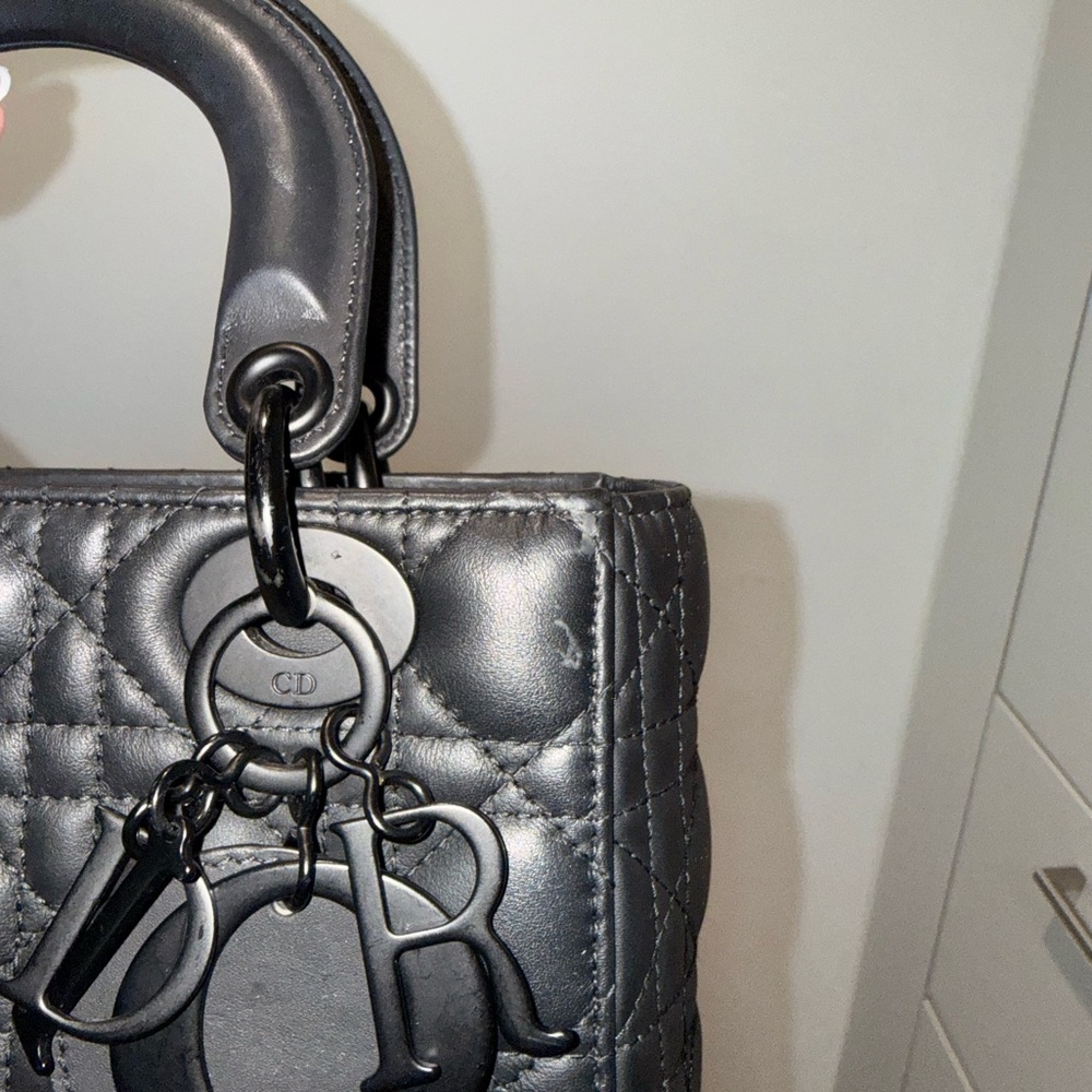 Authentic Ultra Matte Calfskin Cannage Small My ABCDior Lady Dior Black - Picture 6 of 12
